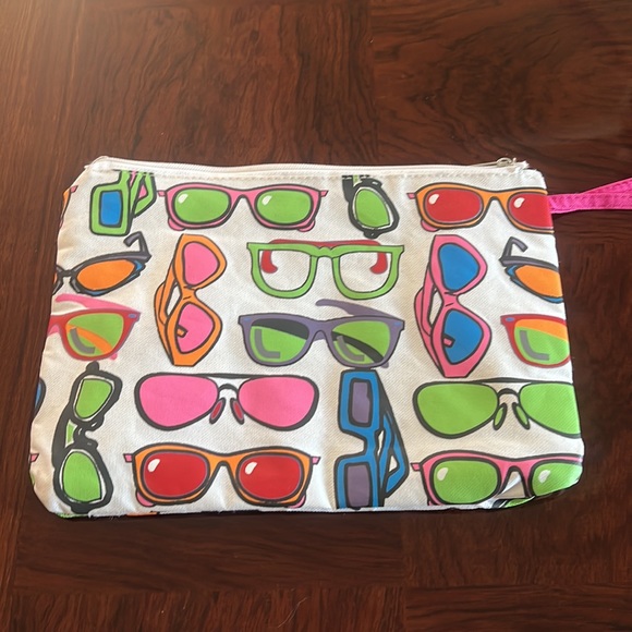 Bikini Bag Swimsuit Bag with Sunglasses Print and Wrist Strap - Picture 6 of 16